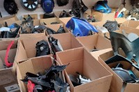 Alot of boxes of fairings and parts
